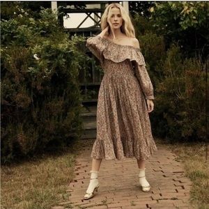 DOEN Darcy Dress in Red Chive Liberty Multicolor Floral Print